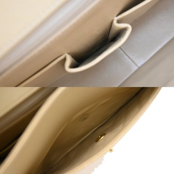 CHANEL CC Logo Matelasse Chain Shoulder Bag Leather Beige GHW Vintage - Picture 12 of 16